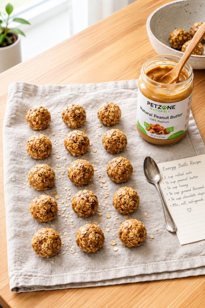 Easy No-Bake Peanut Butter & Rolled Oat Dog Treats