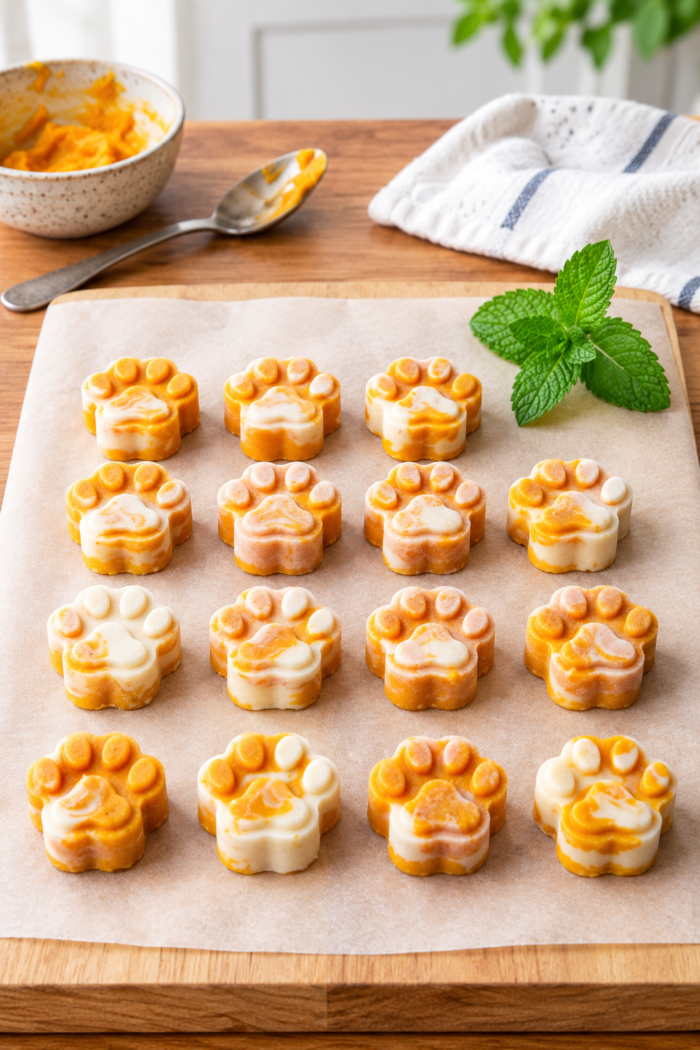 Frozen Pumpkin & Greek Yogurt Summer Pupsicles