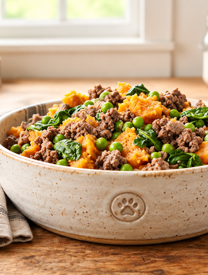 5-Ingredient Gentle Beef & Sweet Potato Mash